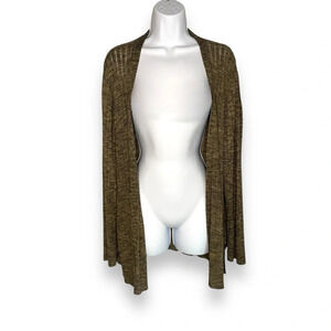 Croft & Barrow Open Front Cardigan Sweater - Brown Marled Knit
